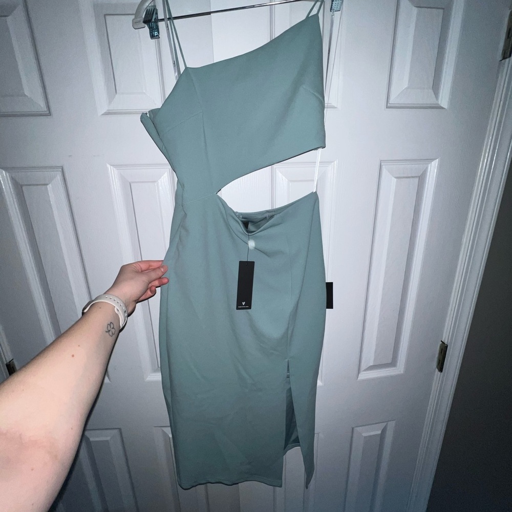 Lulu's Asymmetrical Mint Dress
